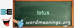 WordMeaning blackboard for lotus